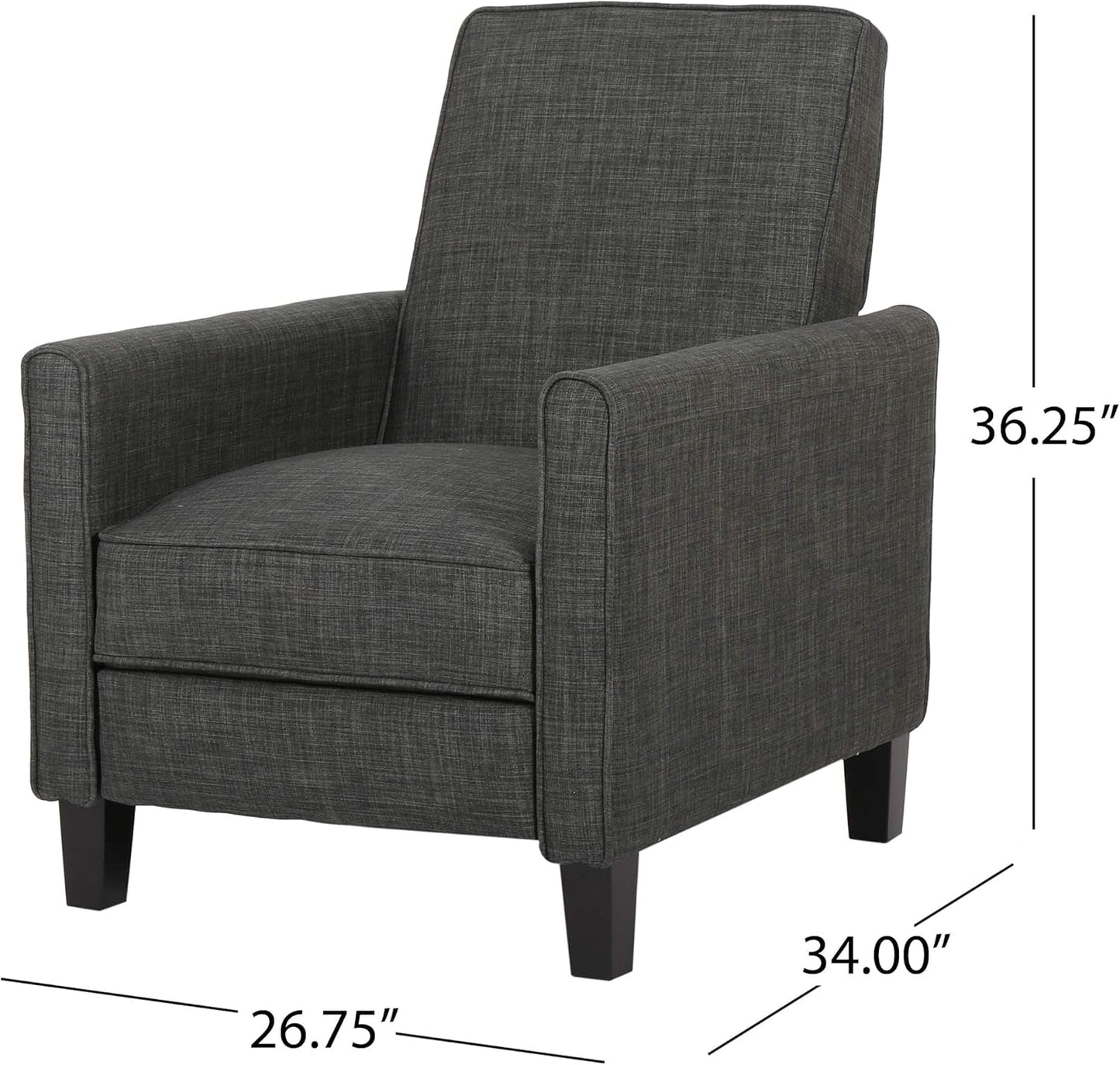 Emmie Fabric Recliner Set Of 2 Moss Gray Recliners ShipItFurniture