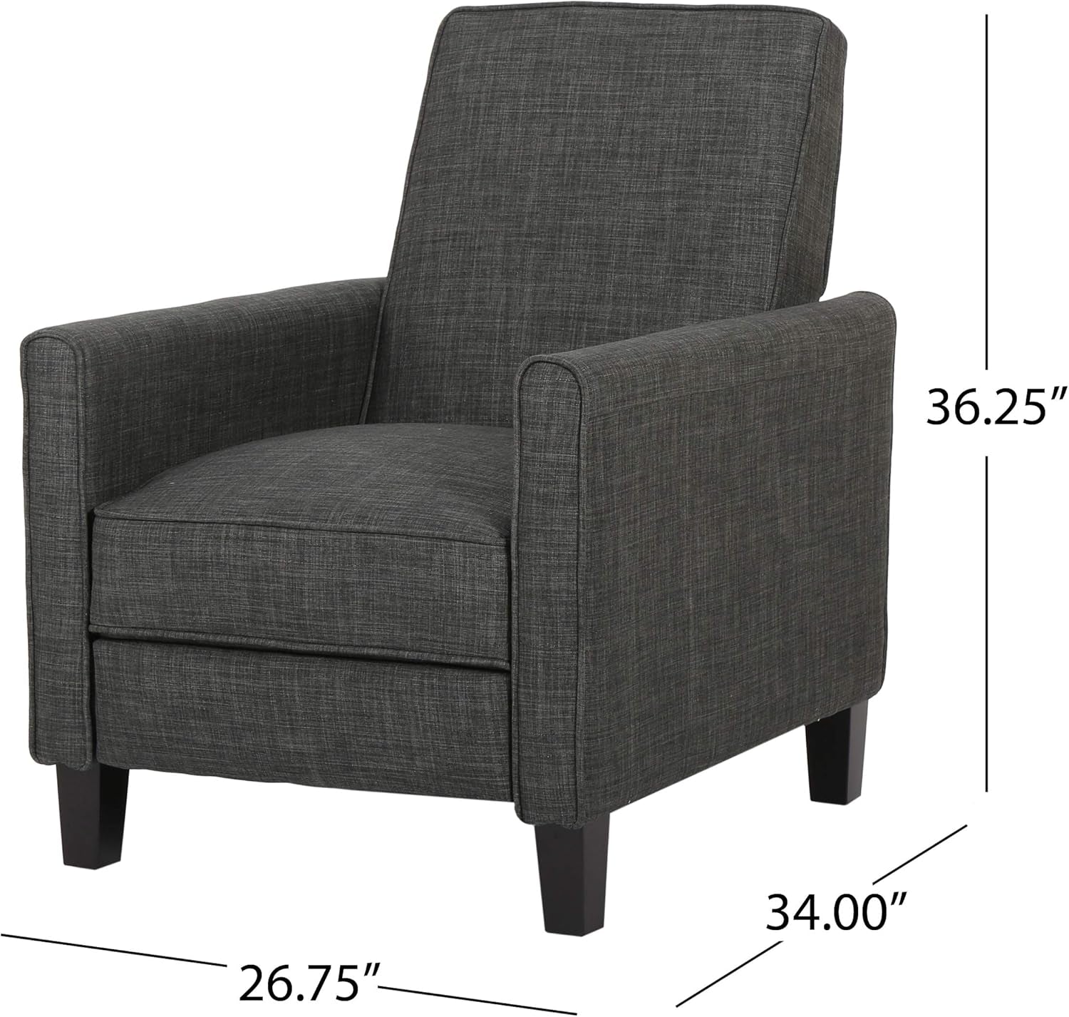 Emmie Fabric Recliner Set Of 2 Moss Gray Recliners ShipItFurniture