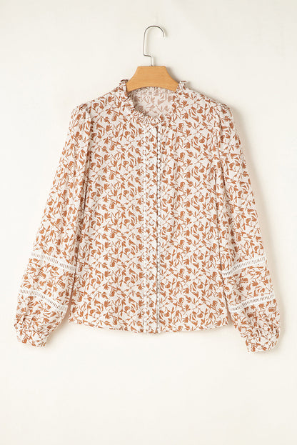 Melanie Lace Floral Puff Sleeve Top