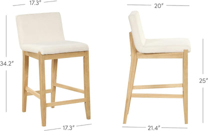 Gracie Modern Counter Height Bar Stool Cream Boucle ShipItFurniture