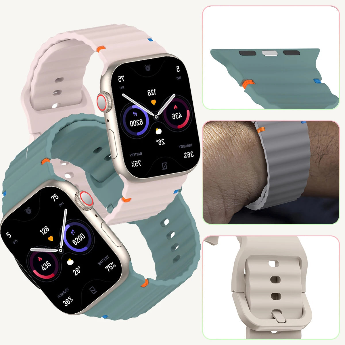 Apple Watch Band Soft Silicone Strap Band 40-46mm Get it from Bo