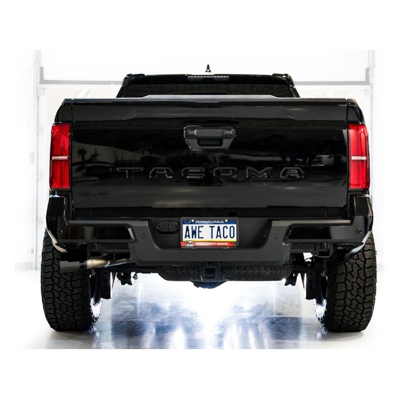 AWE Exhaust for 4th Gen Toyota Tacoma Dual Diamond Black Tips NP Motorsports
