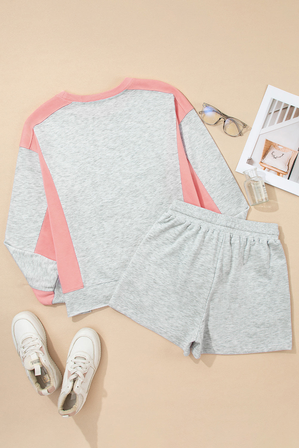 Charlie Raw Hem Pullover and Casual Shorts Set Threaded Pear