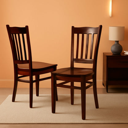 Groton Dining Room Chairs Mahogany Slat Back Set Of 2 ShipItFurniture