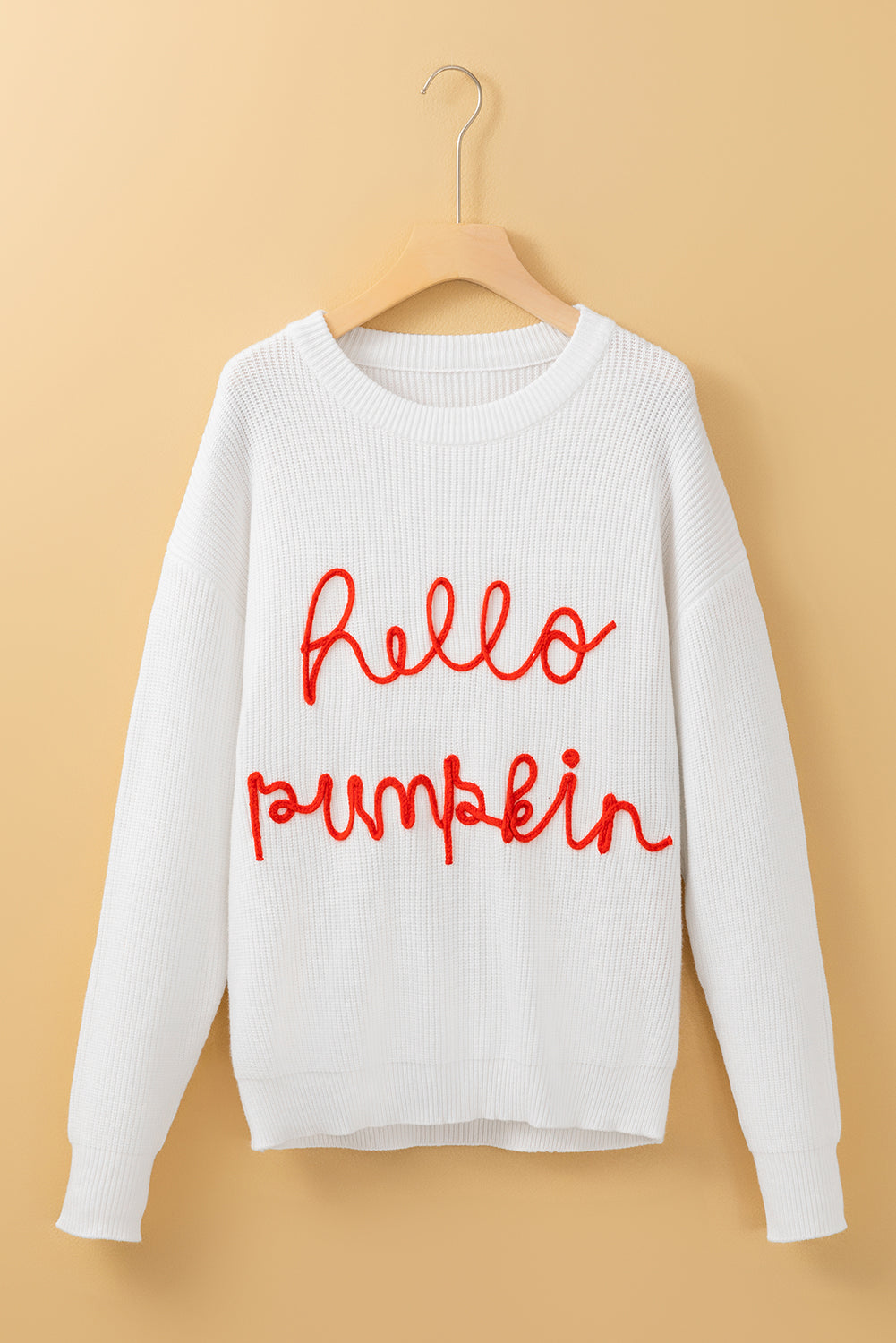 Hello Pumpkin Graphic Sweater Threaded Pear