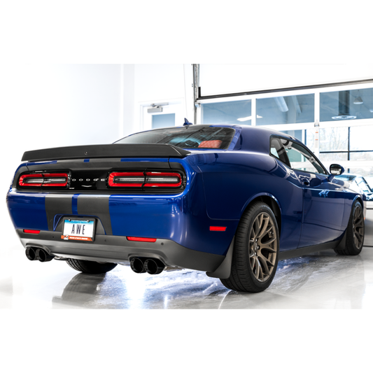 AWE Tuning 2015+ Dodge Challenger 6.4L/6.2L SC Track Edition Exhaust - Quad Diamond Black Tips NP Motorsports