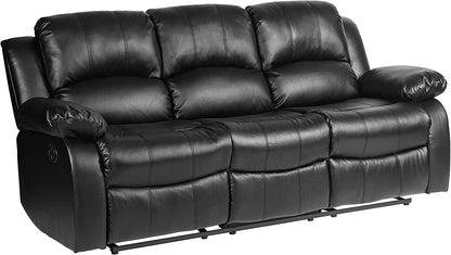 Humphreys Double Reclining Loveseat Black Faux Leather ShipItFurniture