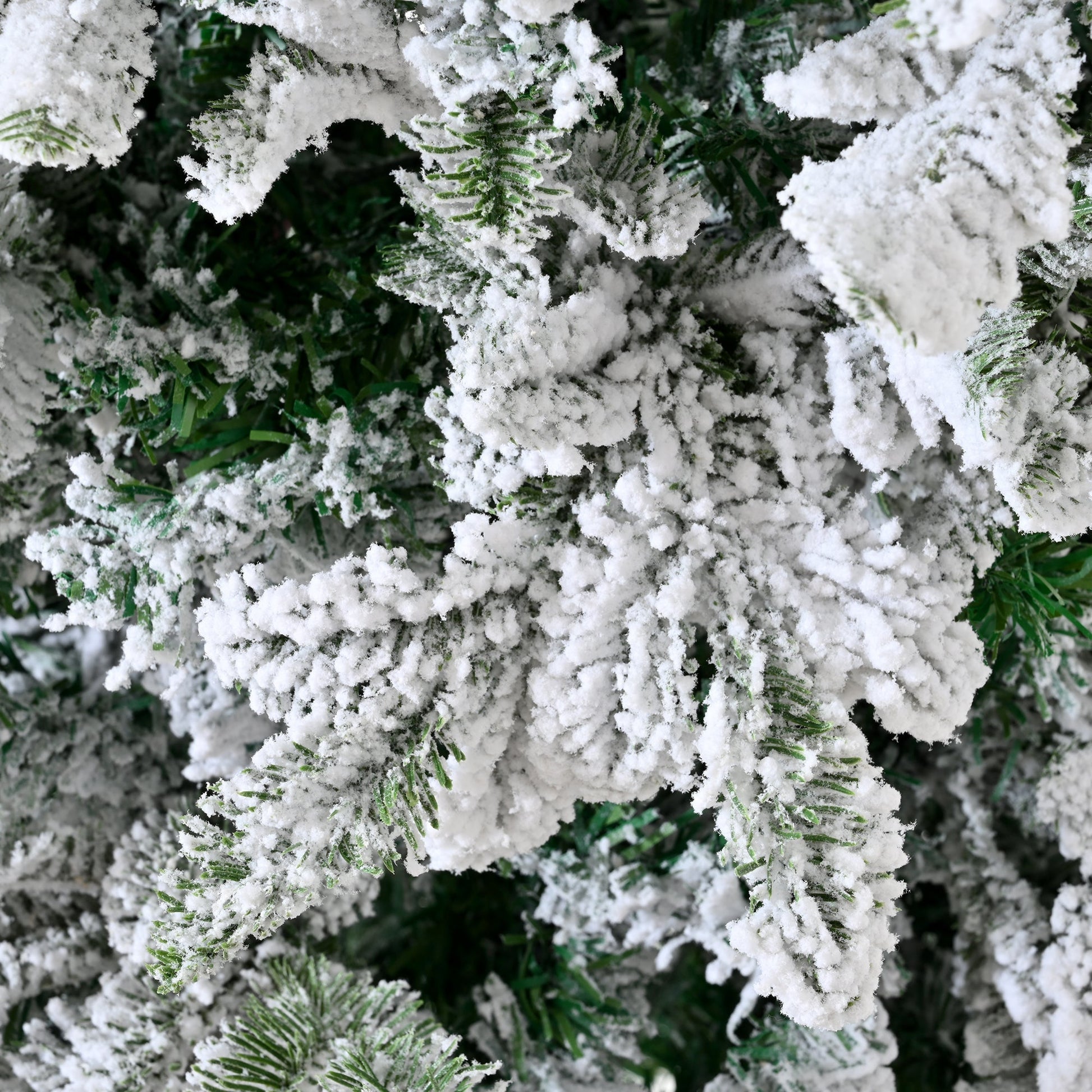 Unlit 7FT Snowy PE PVC Mixed Christmas Tree with Full Branch Tips in Sangria Beech