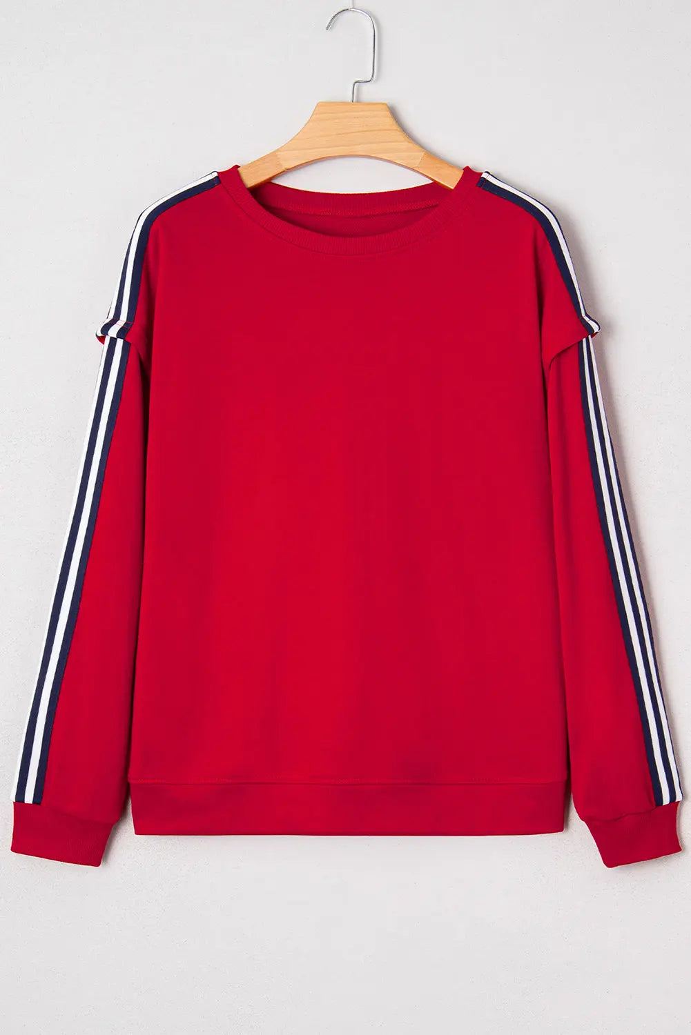 Seramya Striped Detail Varsity Sweatshirt