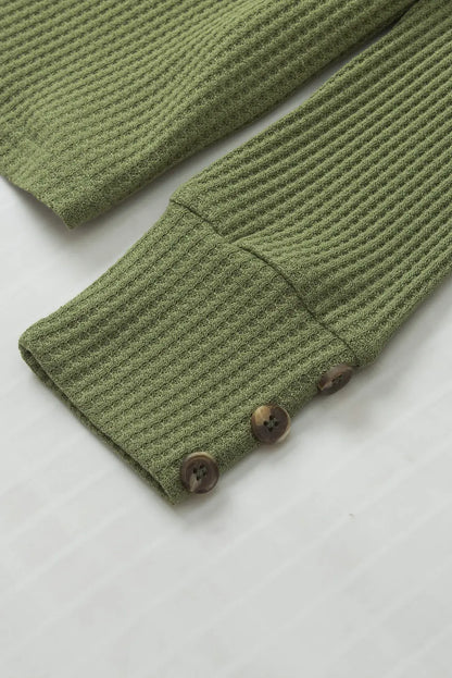 Anahi Textured Knit Cuffs Long Sleeve Top