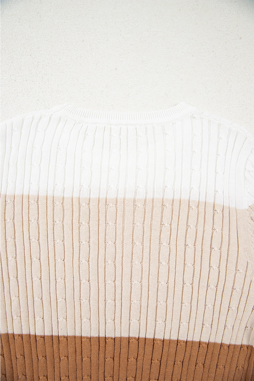 Madison Colorblock Cable Knit Sweater