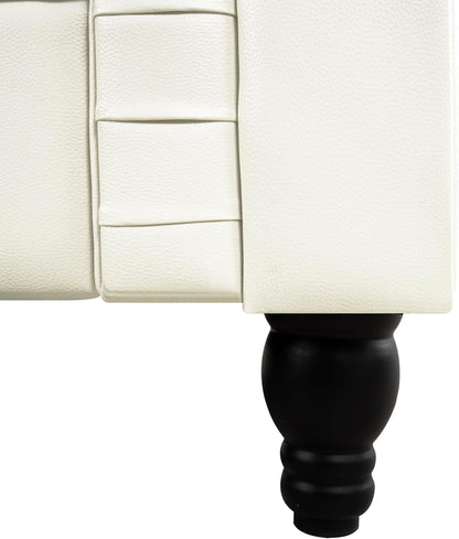 Emery Chesterfield 3 Piece Sectional Sofa Set Off White ShipItFurniture