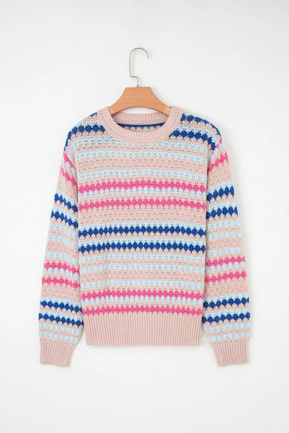 Amelia Patterned Drop Shoulder Sweater