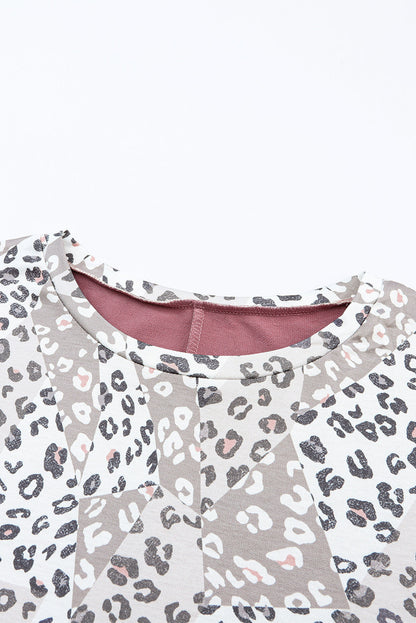 Leopard Animal Print Patchwork PLUS Top