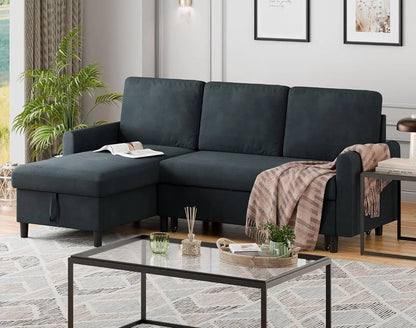 Dark Gray Convertible Sectional Sofa Bed Storage Drawer - Get it from Bo