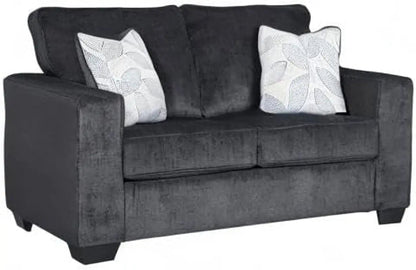 Dark Gray Modern Loveseat With Two Accent Pillows Included - Get it from Bo