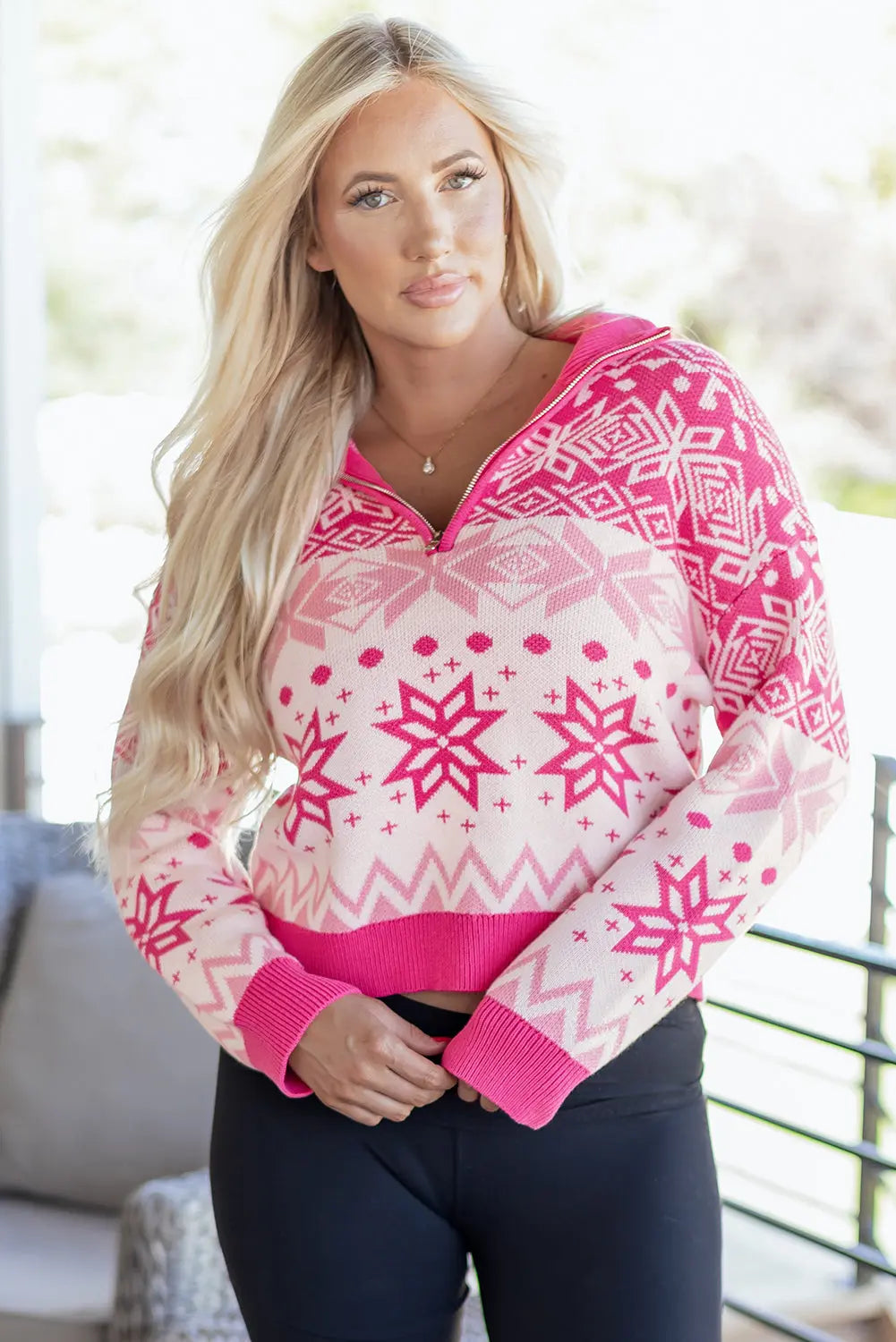 Mila Quarter Zip Collard Sweater