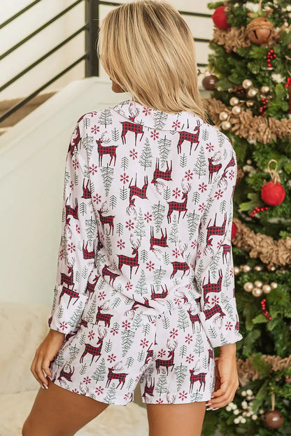 Abigail Christmas Deer Printed Shirt