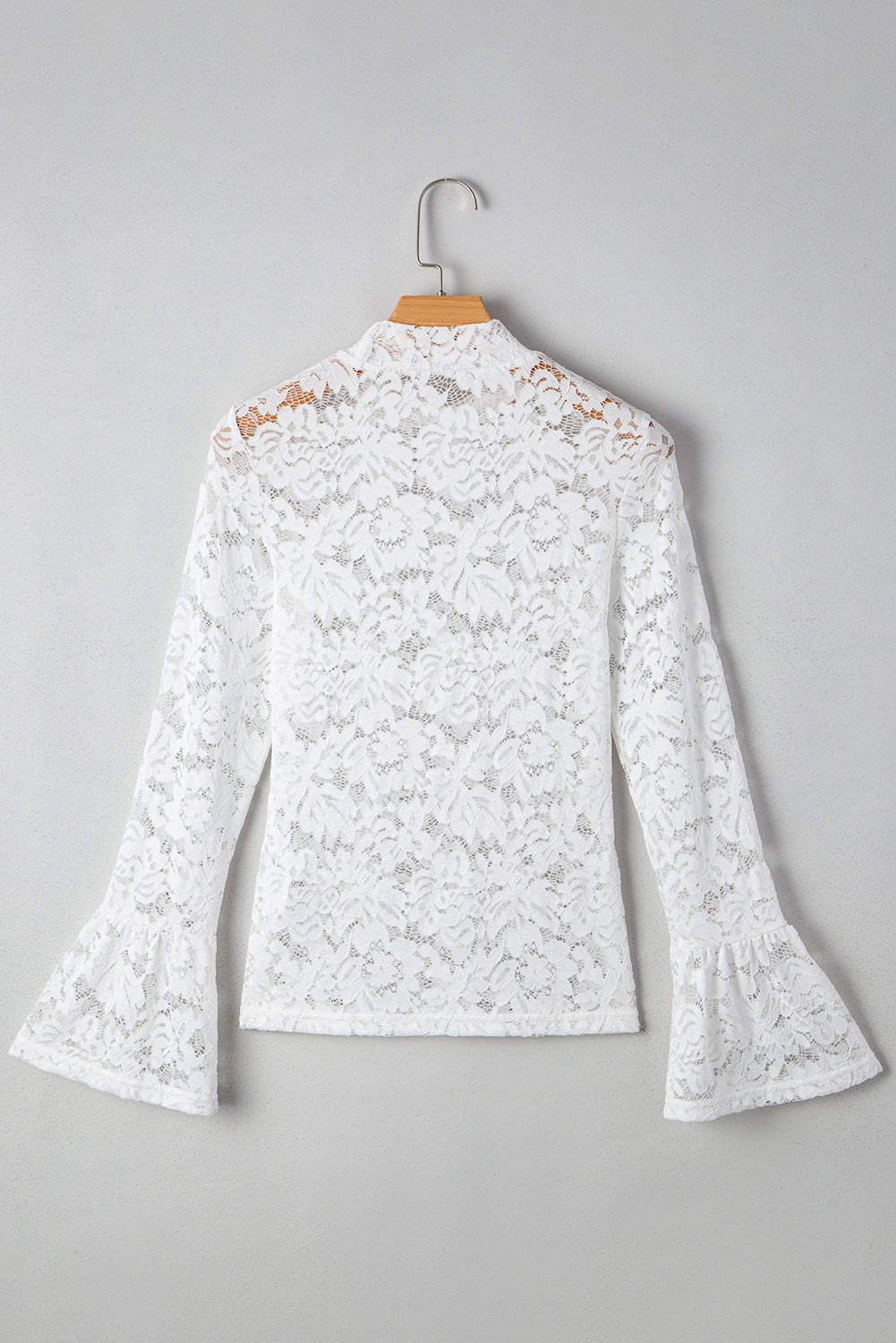 Alani Lace Crochet Bell Sleeve Blouse Threaded Pear