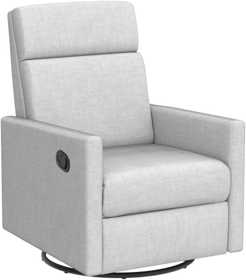 Gray Swivel Recliner Chair With Glider And Headrest ShipItFurniture