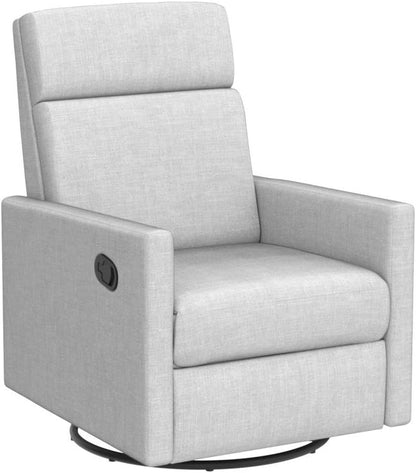 Gray Swivel Recliner Chair With Glider And Headrest ShipItFurniture
