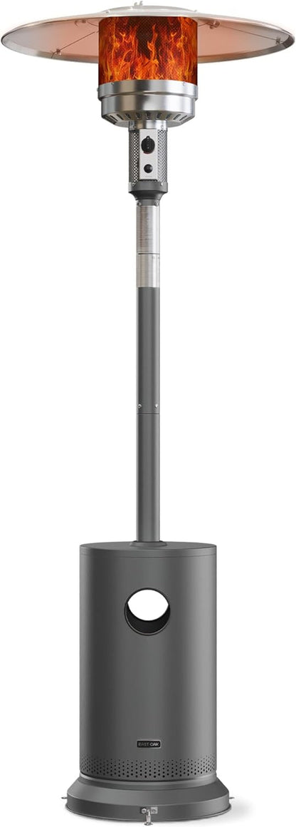 48,000 BTU Patio Heater for Outdoor Use with round Table Design, Double-Layer Stainless Steel Burner and Wheels, Outdoor Patio Heater for Home and Commercial, Gray, 31.9 X 31.9 X 86.6 Inches ShipItFurniture