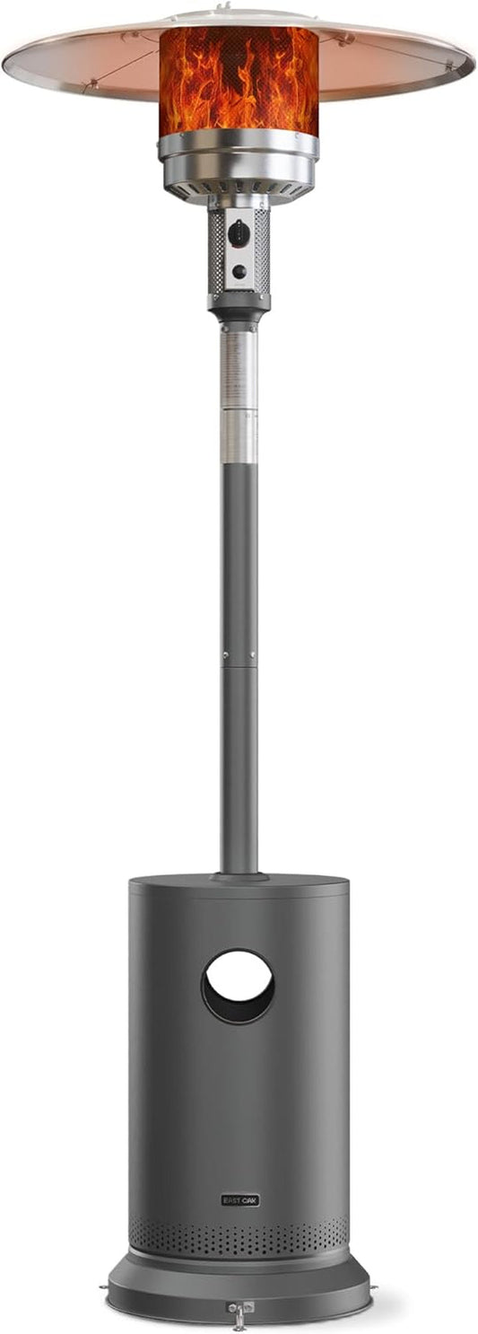 48,000 BTU Patio Heater for Outdoor Use with round Table Design, Double-Layer Stainless Steel Burner and Wheels, Outdoor Patio Heater for Home and Commercial, Gray, 31.9 X 31.9 X 86.6 Inches ShipItFurniture