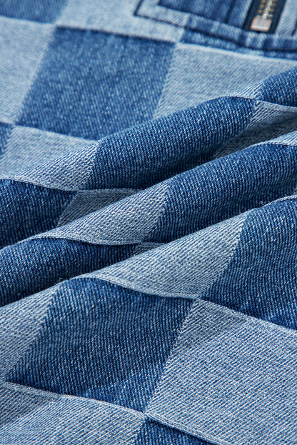 Taracella Checkerboard Zipped Kangaroo Hoodie