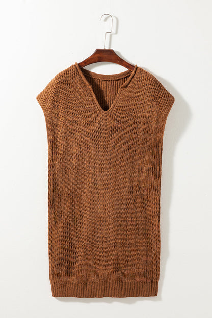 Emily Short Sleeve Notched Sweater