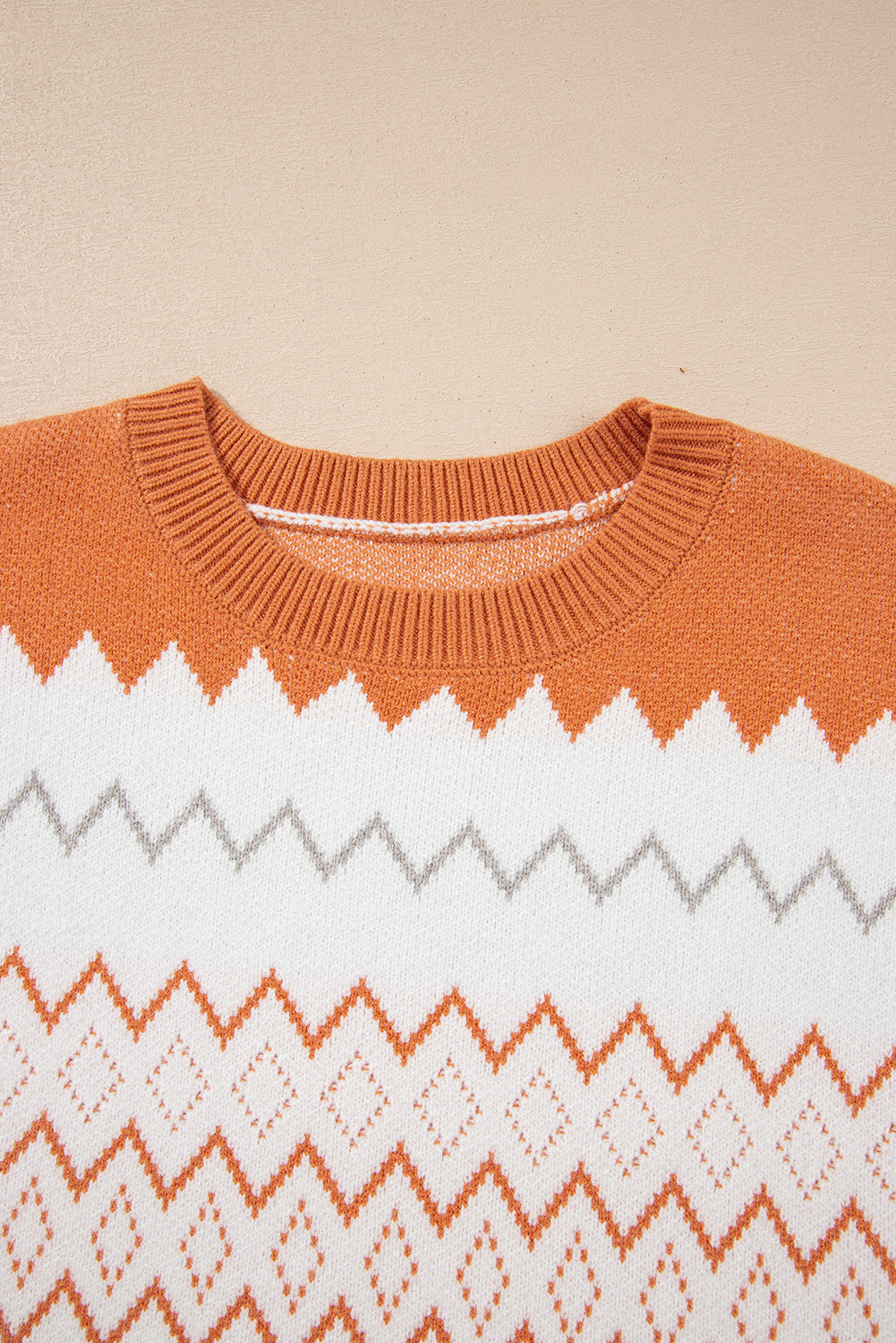 Daphne Zigzag Knitted Pullover Sweater Threaded Pear