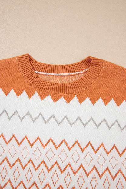 Daphne Zigzag Knitted Pullover Sweater