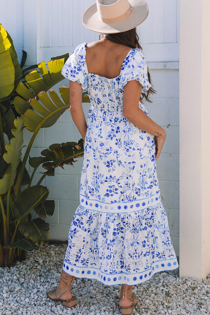 Lea Floral Square Neck Maxi Dress