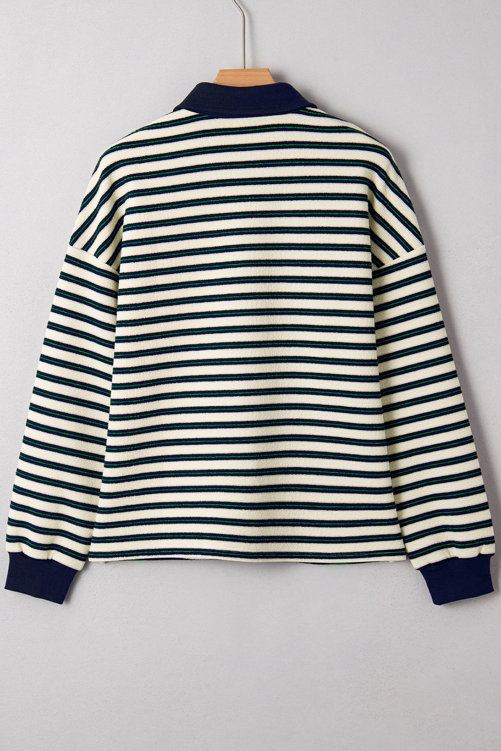 Louisa Contrast Collar Zip Long Sleeve Top