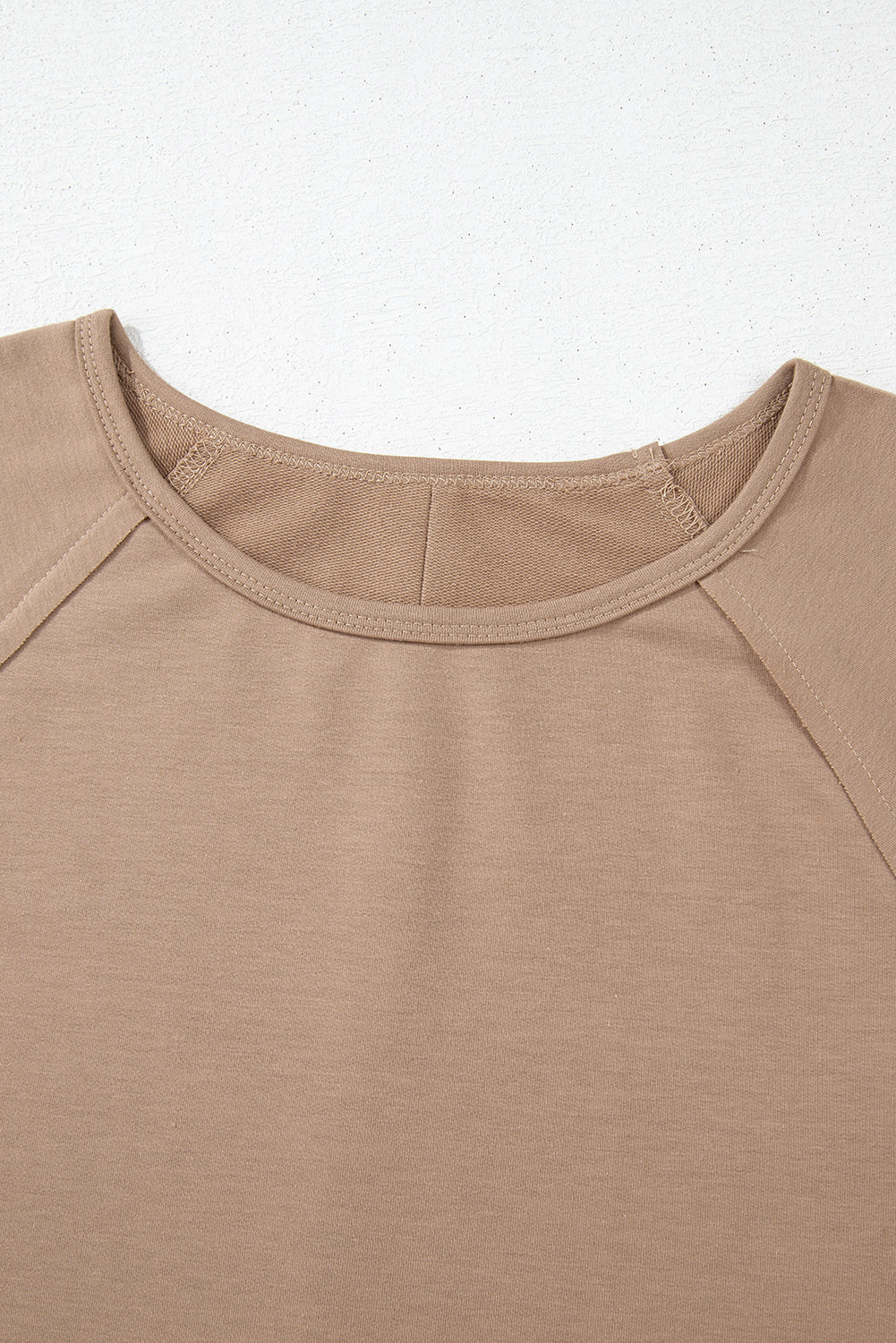 Light French Beige Flower Striped Patchwork Puff Sleeve Loose PLUS Sweatshirt