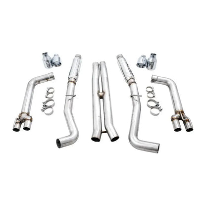 AWE Tuning 2015+ Dodge Challenger 6.4L/6.2L SC Track Edition Exhaust - Quad Chrome Silver Tips NP Motorsports