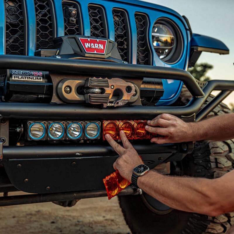 KC HiLiTES FLEX ERA LED Light Bar 10in. Light Shield - Amber (SHIELD ONLY) Dunes 2 Dezert SXS
