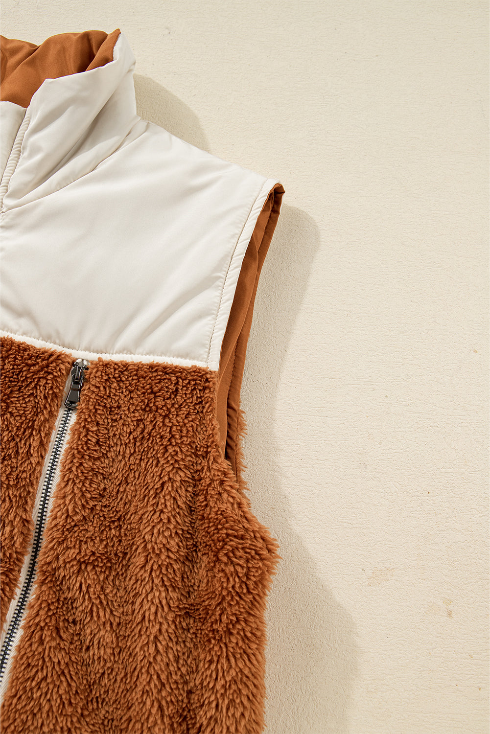 Elizabeth Patchwork Zipper Stand Vest