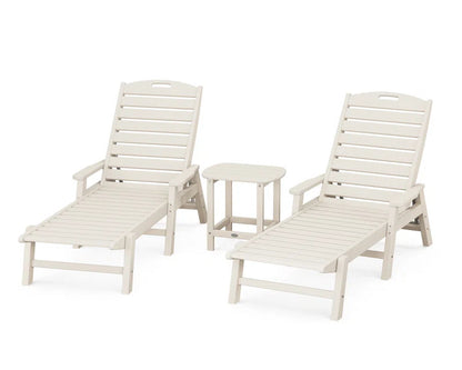 Nautical Three Piece Outdoor Chaise Lounge Set Table ShipItFurniture
