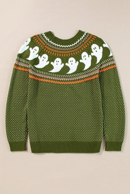 Kaylee Halloween Ghost Pattern Sweater