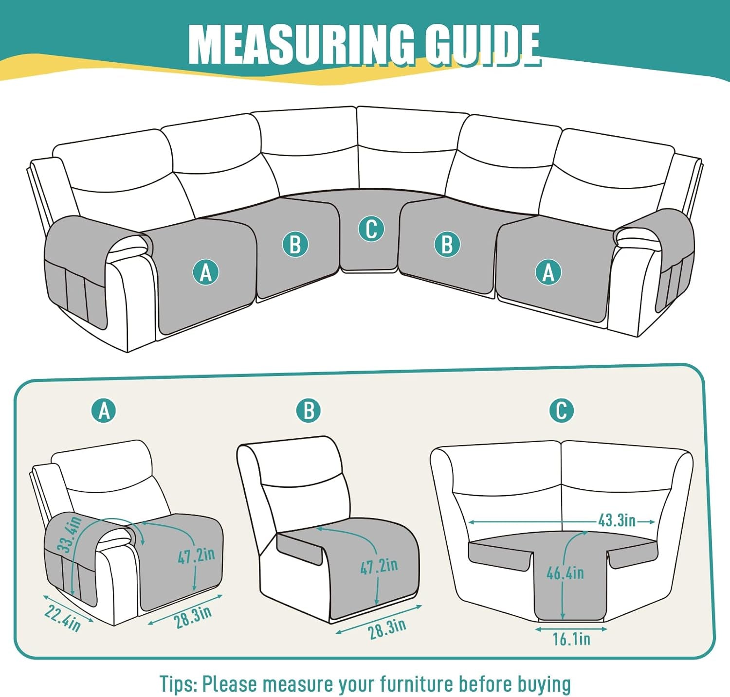 Extra Large Waterproof Recliner Sectional Cover Chocolate ShipItFurniture
