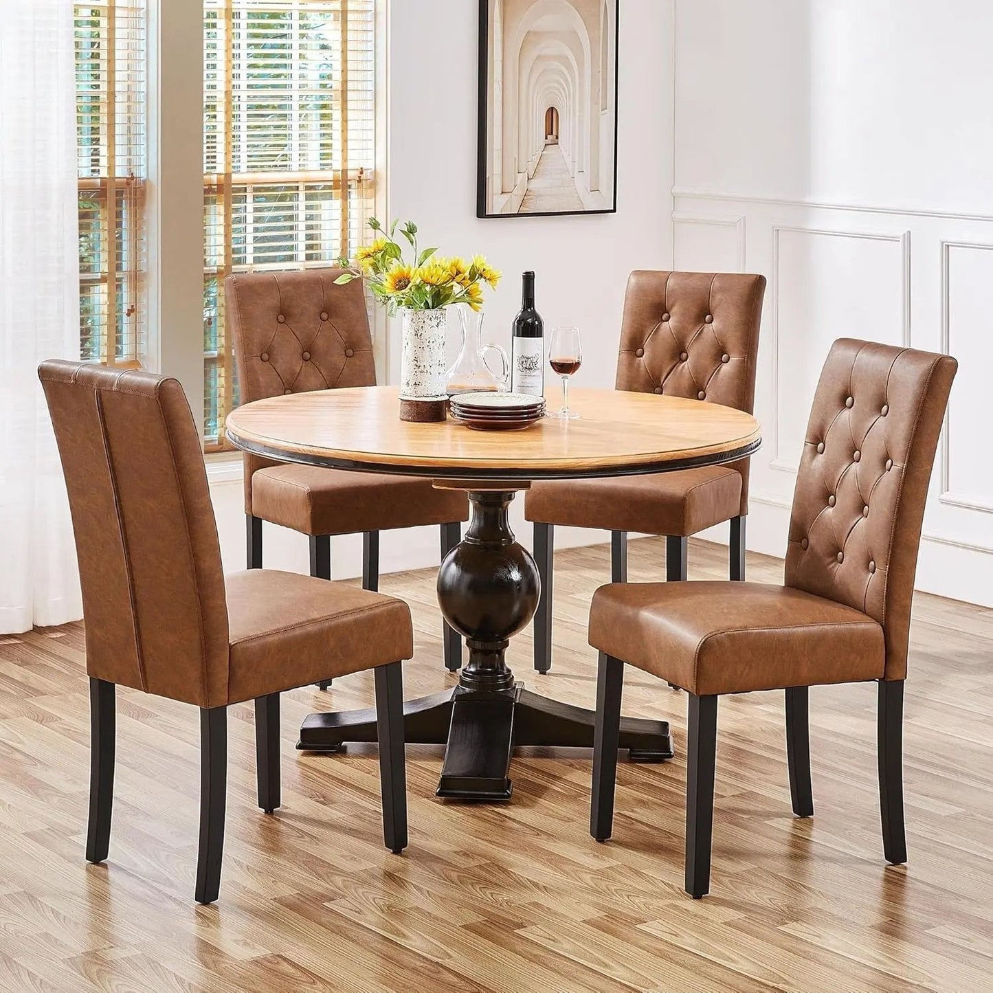 Dining Chairs High Back Dining Room Chairs Parsons Chair Kitchen Chairs Set of 2 Dining Chairs Side Chairs for Home Kitchen Living Room, Retro Brown - Get it from Bo