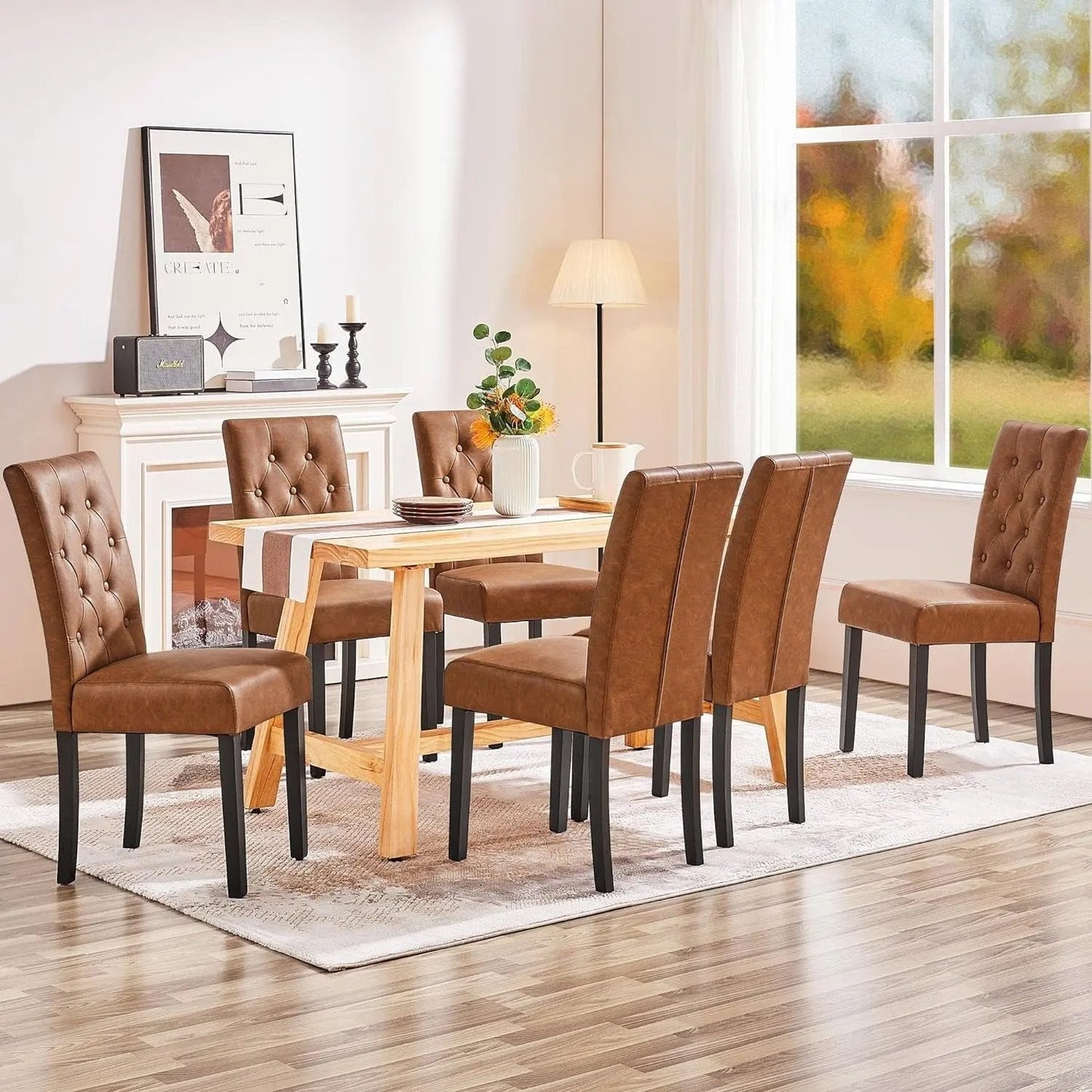 Dining Chairs High Back Dining Room Chairs Parsons Chair Kitchen Chairs Set of 2 Dining Chairs Side Chairs for Home Kitchen Living Room, Retro Brown - Get it from Bo