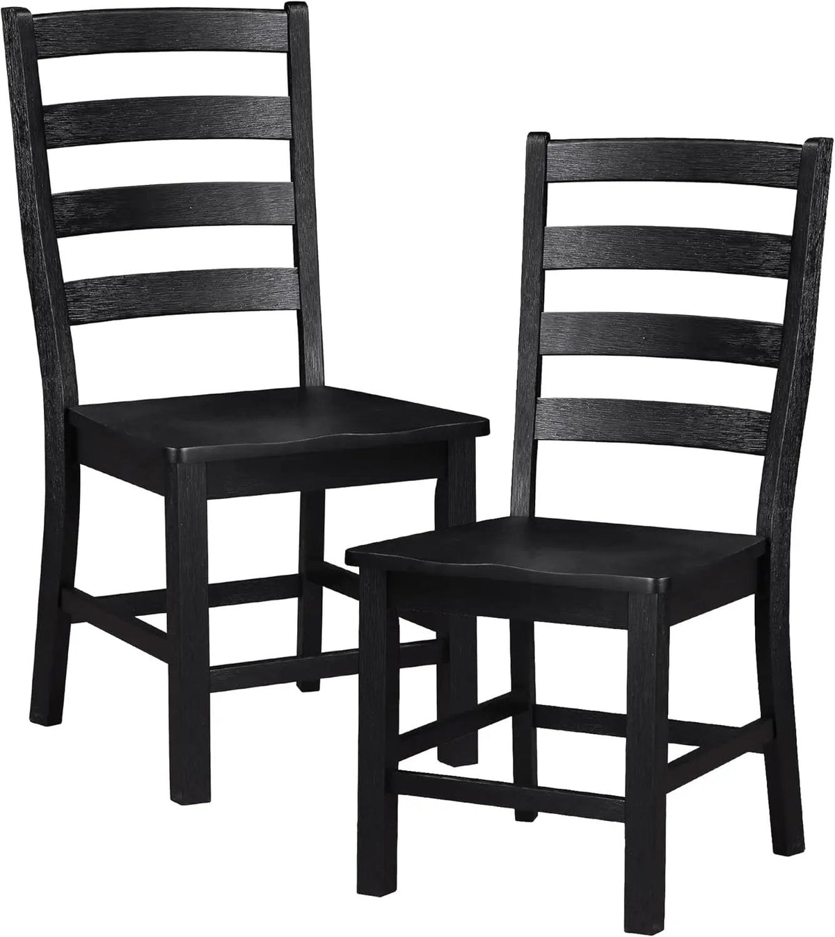Dining Chairs Set of 2, Dining Chairs with Solid Wood Legs and Footrest, High Ladder Back Farmhouse Dining Chairs, Wooden Dining Room Chairs, Black - Get it from Bo