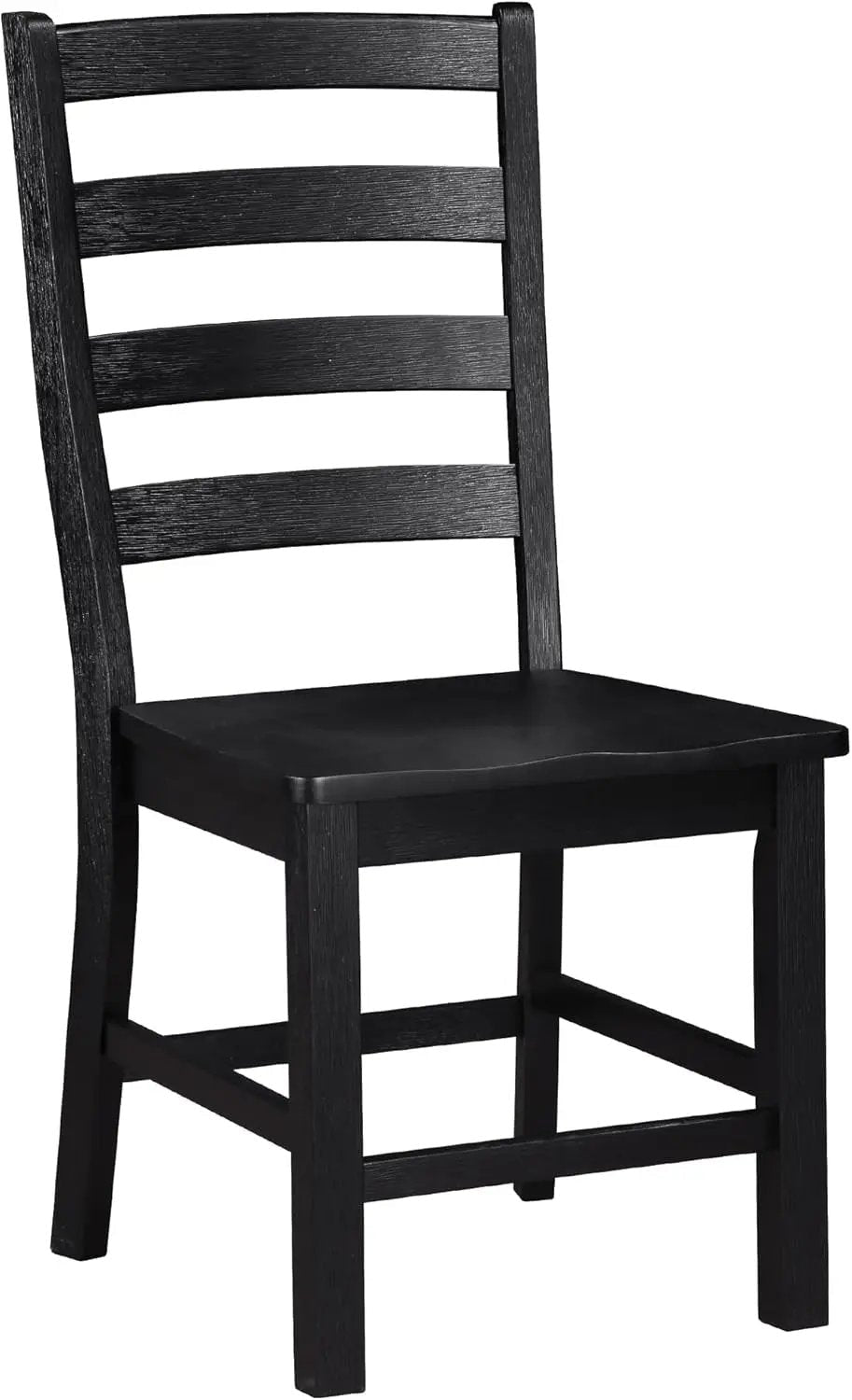 Dining Chairs Set of 2, Dining Chairs with Solid Wood Legs and Footrest, High Ladder Back Farmhouse Dining Chairs, Wooden Dining Room Chairs, Black - Get it from Bo