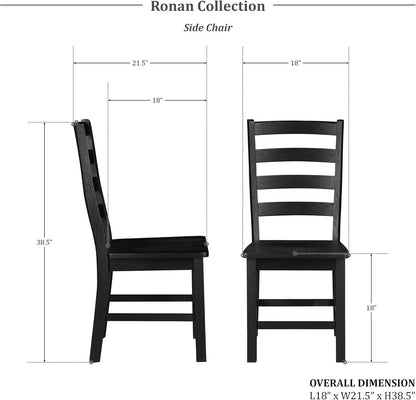 Dining Chairs Set of 2, Dining Chairs with Solid Wood Legs and Footrest, High Ladder Back Farmhouse Dining Chairs, Wooden Dining Room Chairs, Black - Get it from Bo