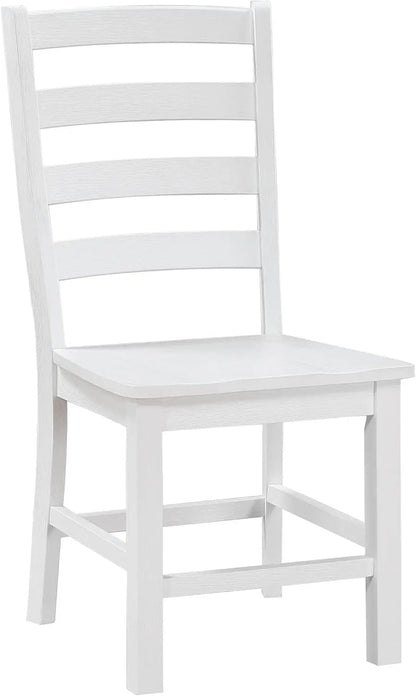 Dining Chairs Set of 2, Dining Chairs with Solid Wood Legs and Footrest, High Ladder Back Farmhouse Dining Chairs, Wooden Dining Room Chairs, White - Get it from Bo