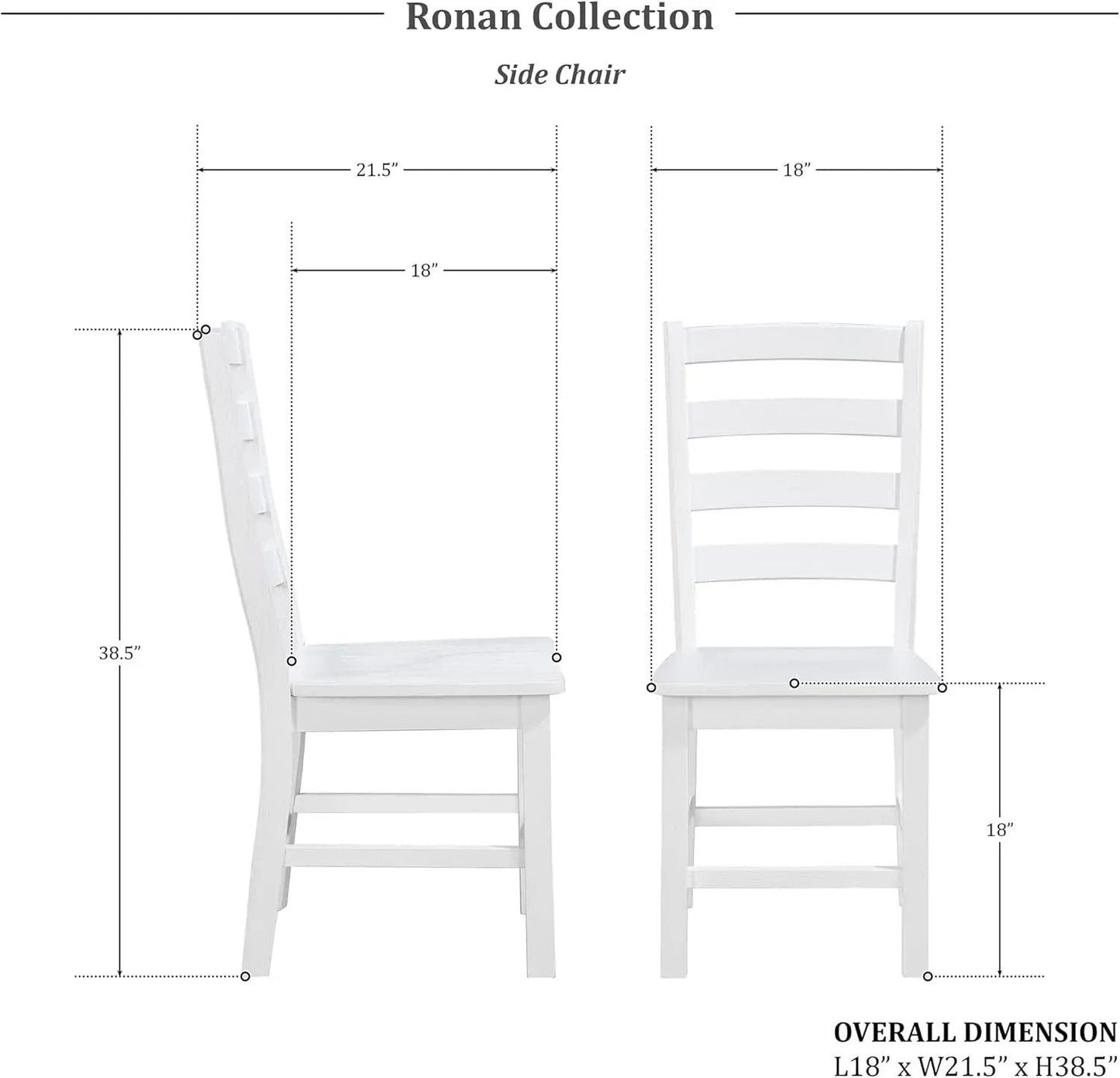 Dining Chairs Set of 2, Dining Chairs with Solid Wood Legs and Footrest, High Ladder Back Farmhouse Dining Chairs, Wooden Dining Room Chairs, White - Get it from Bo