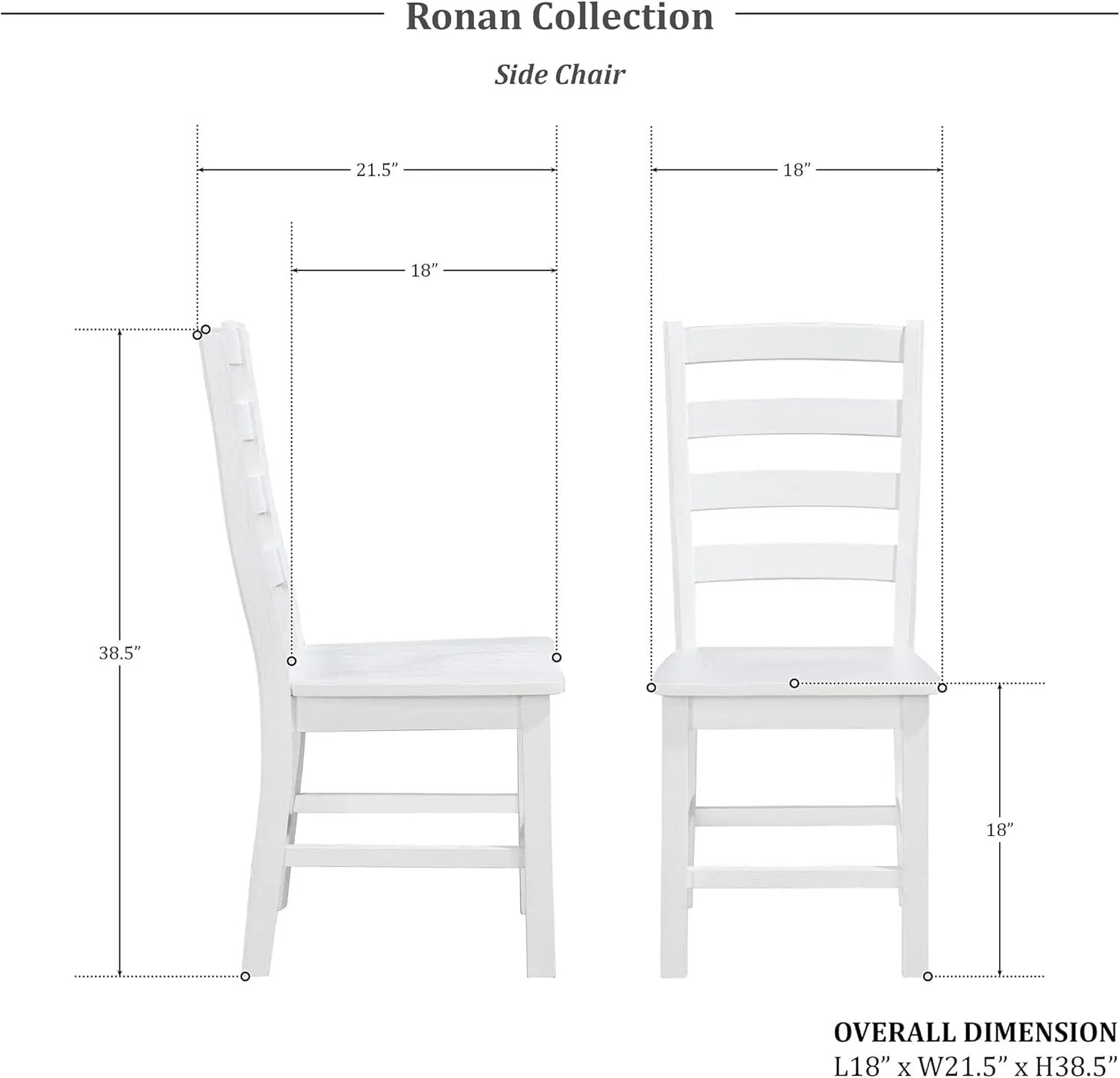 Dining Chairs Set of 2, Dining Chairs with Solid Wood Legs and Footrest, High Ladder Back Farmhouse Dining Chairs, Wooden Dining Room Chairs, White - Get it from Bo