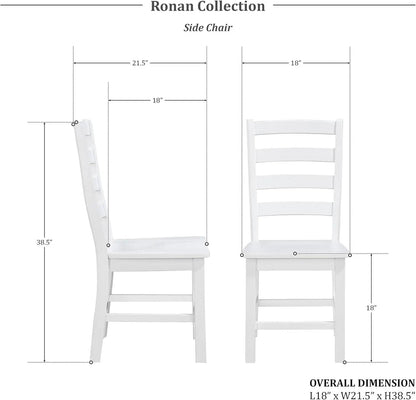 Dining Chairs Set of 2, Dining Chairs with Solid Wood Legs and Footrest, High Ladder Back Farmhouse Dining Chairs, Wooden Dining Room Chairs, White - Get it from Bo