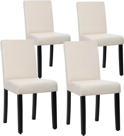 Dining Chairs Set of 4,Dining Room Chairs Elegant Design Modern Fabric Upholstered Dining Chairs,Beige - Get it from Bo